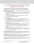 Best Practices for Interviewing Youth About Police Trauma