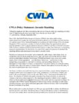 Child Welfare League of America Policy Statement: Juvenile Shackling