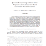 Juvenile Competency to Stand Trial a Systemic Look Under the Hood