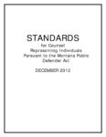 Standards for Counsel Representing Individuals Pursuant to the Montana Public Defender Act (2012)