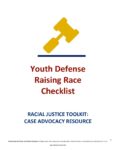 Youth Defense Raising Race Checklist