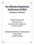 Sex Offender Registration Notification (SORN): Summaries of Research