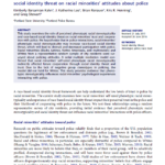 The Effects of Perceived Phenotypic Racial Stereotypicality and Social Identity Threat on Racial Minorities' Attitudes About Police