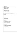 Special Education Advocacy Under the Individuals with Disabilities Education Act (IDEA): For Children in the Juvenile Delinquency System